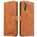 For Samsung Galaxy Note 10 DIAOBAOLEE Leather Wallet Cell Shell – Brown