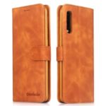 DIAOBAOLEE PU Leather Wallet Stand Cover Phone Casing for Samsung Galaxy A50 – Brown