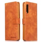 DIAOBAOLEE PU Leather Wallet Stand Cover Phone Casing for Samsung Galaxy A50 – Brown