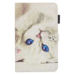 Light Spot Decor Pattern Printing Leather Wallet Stand Case for Samsung Galaxy Tab S5e SM-T720 – Cat