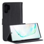 Crazy Horse Vintage Leather Wallet Protective Phone Case for Samsung Galaxy Note 10 Plus – Black