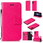 Imprint Elephant Leather Wallet Case for Samsung Galaxy Note 10 – Rose