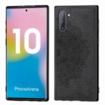 Imprint Mandala Flower PU Leather Coated PC + TPU Hybrid Phone Casing for Samsung Galaxy Note 10 – Black