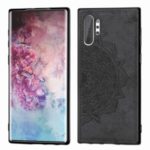 Imprint Mandala Flower PU Leather Coated PC + TPU Hybrid Case for Samsung Galaxy Note 10 Plus – Black