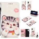 Pattern Printing Light Spot Decor Wallet Leather Case for Samsung Galaxy Note 10 Plus – Cat