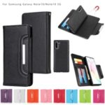 Litchi Texture Detachable 2-in-1 Magnet Leather Wallet Phone Shell for Samsung Galaxy Note 10 – Black