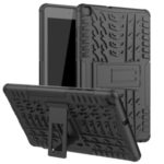 Tyre Pattern PC + TPU Hybrid Tablet Case with Kickstand for Samsung Galaxy Tab A 8.0 Wi-Fi (2019) SM-T290 – Black