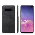 PU Leather Coated TPU Protective Case with Card Slot for Samsung Galaxy S10 Plus – Black