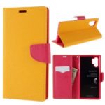 MERCURY GOOSPERY Fancy Diary Leather Stand Cover for Samsung Galaxy Note 10 Plus / Note 10 Plus 5G – Yellow