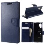 MERCURY GOOSPERY Bravo Diary Leather Wallet Case for Samsung Galaxy Note 10 Plus / Note 10 Plus 5G – Dark Blue