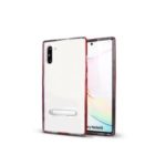 Hybrid Clear Back PC + TPU Kickstand Case for Samsung Galaxy Note 10 / Note 10 5G – Red
