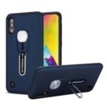 Magnetic Finger Ring and Strap Phone Case Covering for Samsung Galaxy A10/M10 – Blue