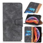 Retro Split Leather Phone Cover with Wallet Stand for Samsung Galaxy A10s – Grey
