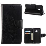 Imprint Butterfly Flower PU Leather Wallet Case for Samsung Galaxy Xcover 4s – Black