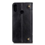 Magnetic Crazy Horse Texture Leather Case Card Holder for Samsung Galaxy A10s – Black