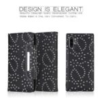 Detachable Glittery Leaves Flowers Leather Cover + Inner TPU Case for Samsung Galaxy Note 10 Plus / Note 10 Plus 5G – Black