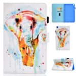 Pattern Printing Leather Card Holder Stand Cover for Samsung Galaxy Tab A 8.0 Wi-Fi (2019) SM-T290 – Elephant