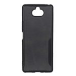 PU Leather Coated Plastic +TPU Hybrid Phone Covering Case for Sony Xperia 20 – Black