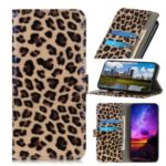 Glossy Leopard Texture Back Cover Wallet Leather Stand Phone Case for LG W30