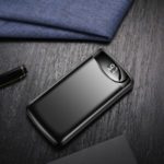USAMS US-CD90 PB28 10000mAh Aluminum Alloy Mobile Power Supply with Cable – Black