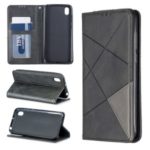 Geometric Pattern Leather Card Holder Case for Huawei Y5 (2019) / Honor 8S – Black