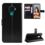 Crazy Horse Texture Leather Wallet Phone Shell Cover for Huawei Mate 30 Lite / Nova 5i Pro – Black