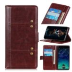 Rivet Decor Crazy Horse Leather Wallet Mobile Cover for Huawei Honor 9X Pro / Honor 9X – Brown