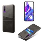 Double Card Slots PU Leather Coated Hard PC Case for Huawei Honor 9X / Honor 9X Pro – Black