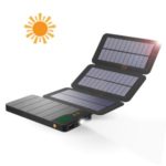 ALLPOWERS 10000mAh Solar Power Bank Dual USB External Battery with LED Light for Phone Tablet