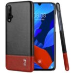 IMAK Ruiyi Series PU Leather Coated PC Phone Shell [Including Explosion-proof Film] for Huawei nova 5/nova 5 Pro – Black / Brown