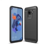 Carbon Fiber Texture Brushed Soft TPU Back Cover Phone Case for Huawei Mate 30 Lite / nova 5i Pro – Black