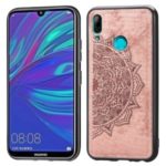 Imprint Mandala Flower Pattern Leather Coated PC + TPU Hybrid Case for Huawei Y7 (2019) – Pink