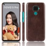Litchi Skin Leather Coated Hard PC Case for Huawei Mate 30 Lite / nova 5i Pro – Brown