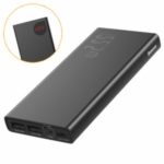 Metal Shell 10000mAh Power Bank Portable Charger Fast Charge with LED Display Screen for iPhone Huawei Samsung Etc – Black