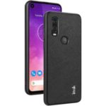 IMAK LX-5 Series Imitation Suede PU Leather+ PC + TPU Case with Explosion-proof Screen Film for Motorola One Vision/P50 – Cross Grain