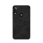 PINWUYO Honorable Series PU Leather Coated PC + TPU Combo Case for Motorola One Vision / P50 – Black