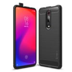IPAKY Carbon Fiber Texture Brushed TPU Phone Cover Protective Phone Case for Xiaomi Redmi K20 / Mi 9T / K20 Pro / Mi 9T Pro – Black