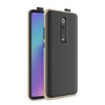 IPAKY Detachable PC Bumper + Carbon Fiber TPU Hybrid Case Protective Phone Case for Xiaomi Redmi K20 / Mi 9T/ K20 Pro / Mi 9T Pro – Gold