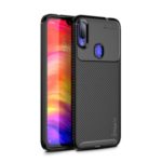IPAKY Phone Case Carbon Fiber Texture Soft TPU Cell Phone Shell for Xiaomi Redmi Note 7/ Note 7 Pro (India) / Note 7S – Black