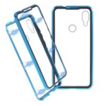 Metal Magnetic Frame + Glass Back Phone Case Detachable Cover for Xiaomi Redmi Note 7/ Note 7 Pro (India) / Note 7S – Blue