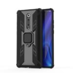 Warrior Style Rotating Ring Kickstand PC+TPU Hybrid Phone Case for Xiaomi Redmi K20 Pro – Black