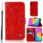 Retro Leather Wallet Case Shell for Xiaomi Mi CC9e / Mi A3 – Red