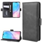 Magnet Adsorption Split Leather Wallet Stand Casing Shell for Xiaomi Mi CC9/CC9 Meitu Edition – Black