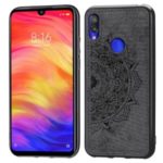 Imprint Mandala Flower PU Leather Coated PC + TPU Hybrid Case for Xiaomi Redmi Note 7 – Black