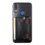 For Xiaomi Redmi Note 7 / Note 7 Pro (India) / Note 7S Card Holder PU Leather Phone Covering – Black