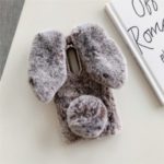 Rabbit Shape Fluffy Fur Coated Rhinestone TPU Case for Xiaomi Redmi K20/Mi 9T/Redmi K20 Pro/Mi 9T – Coffee
