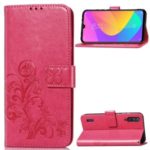 Imprint Clover Pattern Leather Wallet Phone Casing for Xiaomi Mi CC9e/Mi A3 – Red