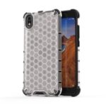 Honeycomb Pattern TPU + PC Hybrid Shock-proof Phone Casing for Xiaomi Redmi 7A – White