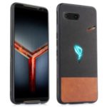 Dual Color Splicing PU Leather Coated PC + TPU Hybrid Case for Asus ROG Phone (ZS600KL) – Black