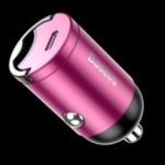 BASEUS Mini PD 3.0 Type-C Car Charger QC 3.0 30W PPS Quick Charge Car Adapter – Pink